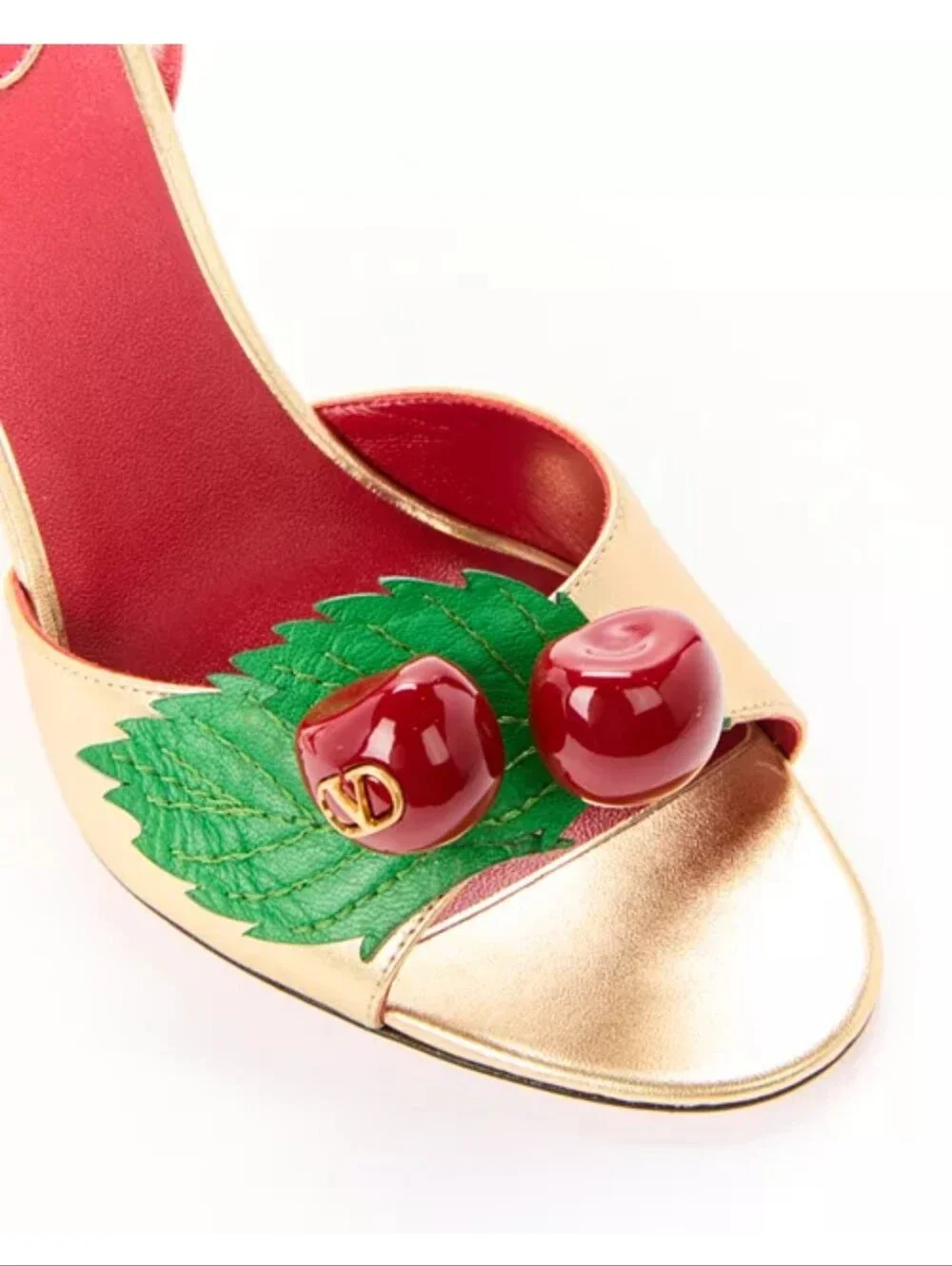 Valentino Garavani Womens Cherryfic Ankle Wrapped Sandals Size 7.5